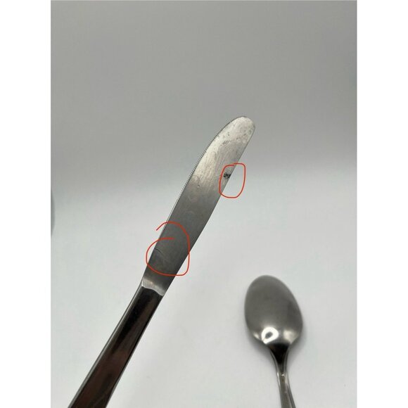 Impassa Japan Atomic Starburst Flatware Dinner Stainless Knife & Serving Spoon - Picture 6 of 7